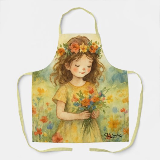 Aangepaste retro waterverf weide Schilderen Schort (Voorkant)