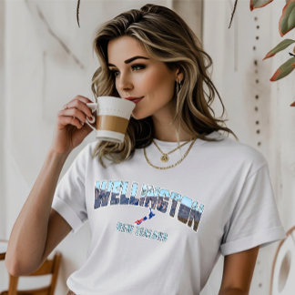 Aangepaste Retro Wellington Nieuw-Zeeland Landscha T-shirt