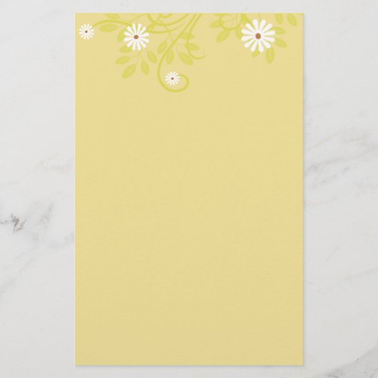 Aangepaste retro White Daisy Borders Stationery Briefpapier (Achterkant)