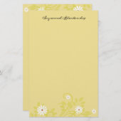 Aangepaste retro White Daisy Borders Stationery Briefpapier (Voorkant / Achterkant)