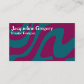 Aangepaste Retro Zebra Stripes Wavy Lines Magenta  Visitekaartje (Voorkant)