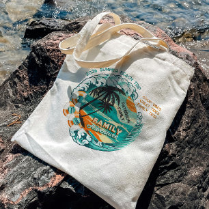 Aangepaste Retro Zomer Strand Vakantie Familie Reü Tote Bag