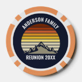Aangepaste Retro Zonsondergang Berg Gezinsbijeenko Poker Chips (Achterkant)
