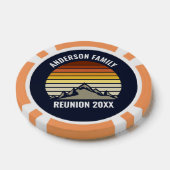 Aangepaste Retro Zonsondergang Berg Gezinsbijeenko Poker Chips (Enkel)
