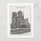 Aangepaste retro zwart-wit Notre Dame briefkaart (Voorkant)