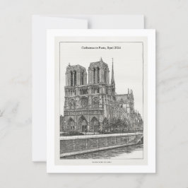 Aangepaste retro zwart-wit Notre Dame briefkaart