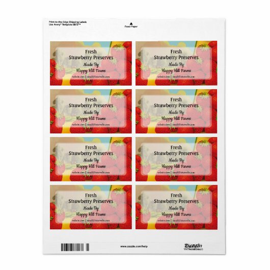 Aangepaste retroaardbeienkanaallabels voor Boerder Etiket (Full Sheet)