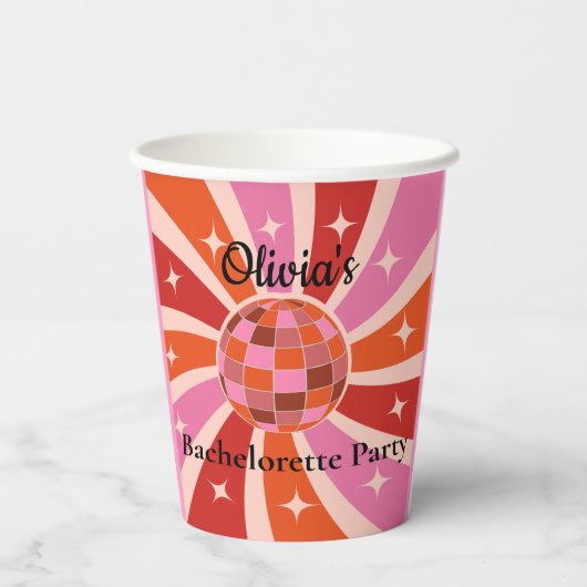 Aangepaste retrocessie Bachelorette Papieren Bekers (Achterkant)