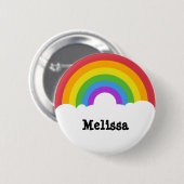 Aangepaste Retrostijl ronde regenboog en wolken Button 5,7 Cm (Voorkant /achterkant)
