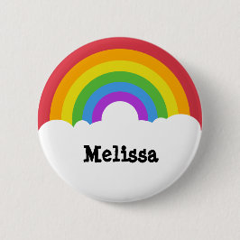 Aangepaste Retrostijl ronde regenboog en wolken Button 5,7 Cm