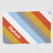 Aangepaste Retrostripes Golfhanddoek (Horizontaal)