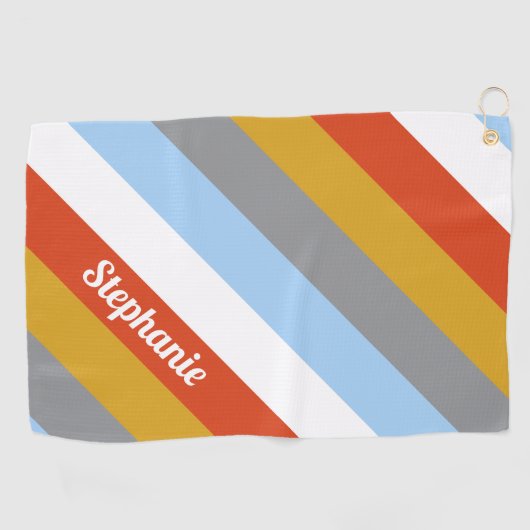 Aangepaste Retrostripes Golfhanddoek (Horizontaal)