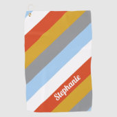 Aangepaste Retrostripes Golfhanddoek (Voorkant)
