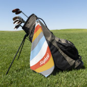 Aangepaste Retrostripes Golfhanddoek (Groen)