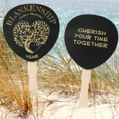 Aangepaste reünie Gold Heart-vormgeving Handwaaier