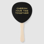 Aangepaste reünie Gold Heart-vormgeving Handwaaier (Achterkant)