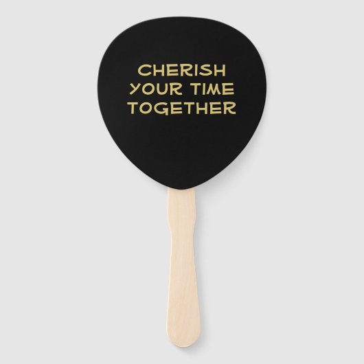 Aangepaste reünie Gold Heart-vormgeving Handwaaier (Achterkant)