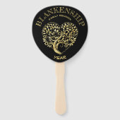 Aangepaste reünie Gold Heart-vormgeving Handwaaier (Voorkant)