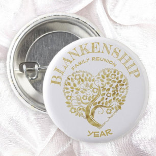 Aangepaste reünie Gold Heart-vormgeving Ronde Button 3,2 Cm