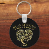 Aangepaste reünie Gold Heart-vormgeving Sleutelhanger (Voorkant)