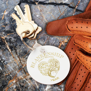 Aangepaste reünie Gold Heart-vormgeving Sleutelhanger