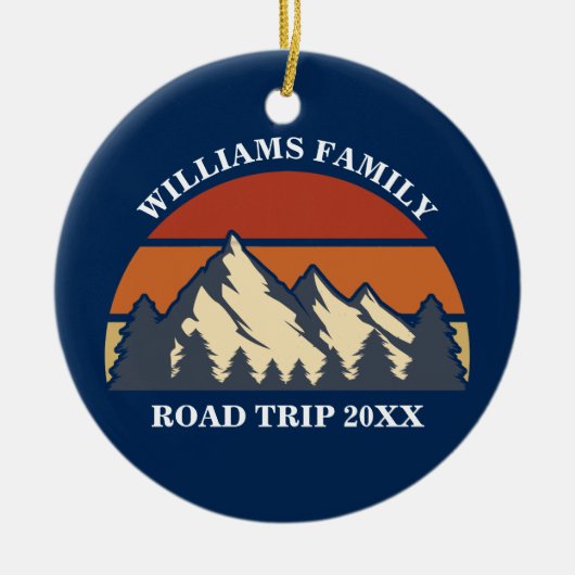 Aangepaste reünie over gezinsplanning reisweg keramisch ornament (Voorkant)