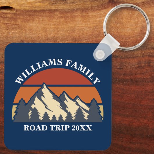 Aangepaste reünie over gezinsplanning reisweg sleutelhanger (Achterkant)