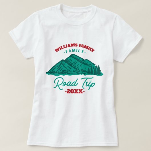 aangepaste reunion Road Trip mountaingebergte T-shirt (Design voorkant)