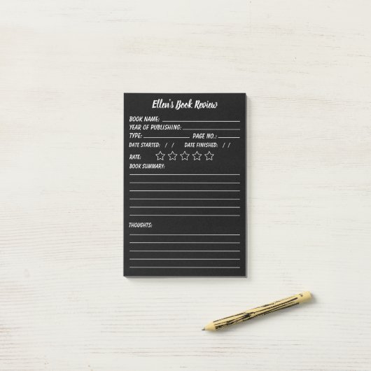 Aangepaste Review boeken en info Notes (Op bureau)