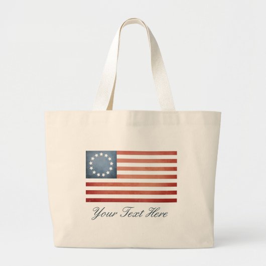 Aangepaste Revolutionaire Oorlog Betsy Ross vervaa Grote Tote Bag (Voorkant)