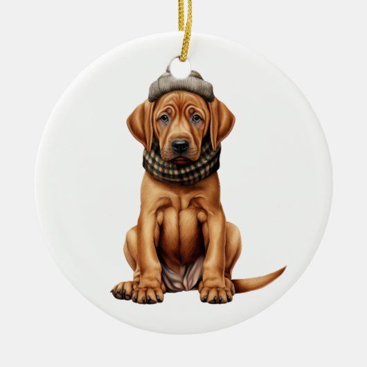 Aangepaste Rhodezische Ridgeback Dog Keramisch Ornament (Voorkant)