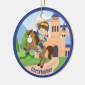 Aangepaste ridder in glanzende pantser Kinder kers Keramisch Ornament (Links)