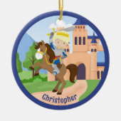 Aangepaste ridder in glanzende pantser Kinder kers Keramisch Ornament (Voorkant)