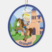 Aangepaste ridder in glanzende pantser Kinder kers Keramisch Ornament (Links)