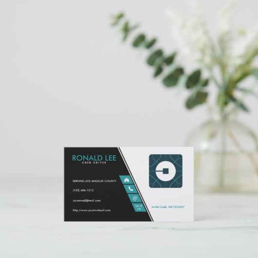 Aangepaste Ride Sharing Uber Driver (nieuwe Uber L Visitekaartje (Staand voorkant)