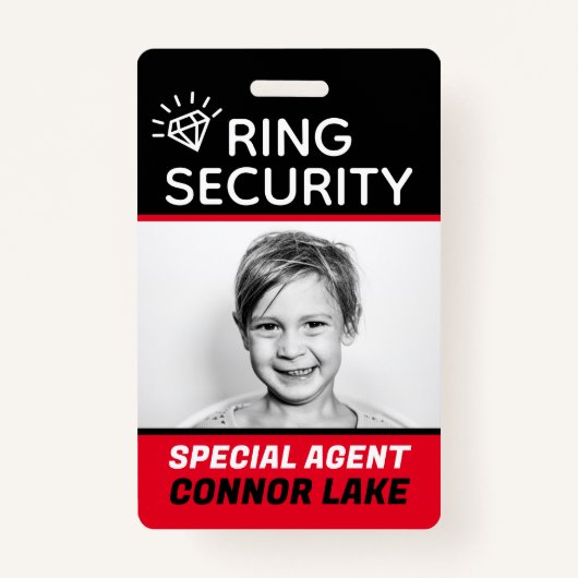 Aangepaste Ring Beveiliging Ring Drager Bruiloft B Badge (Voorkant)