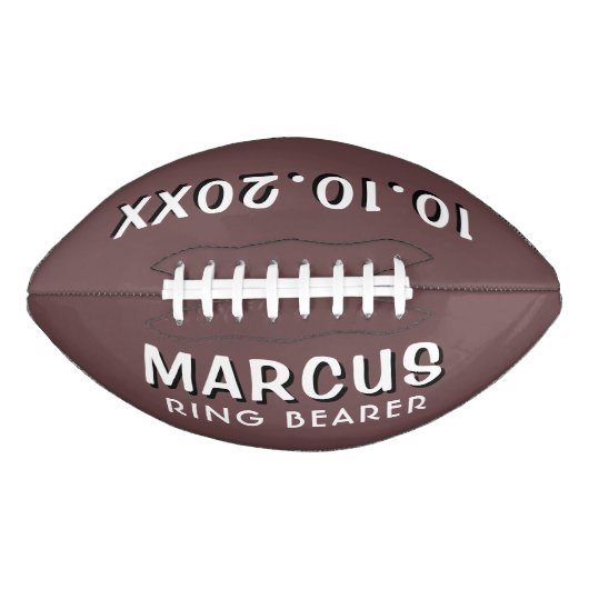 Aangepaste Ringdrager naam bruiloft datum keepomwi American Football (Voorkant)