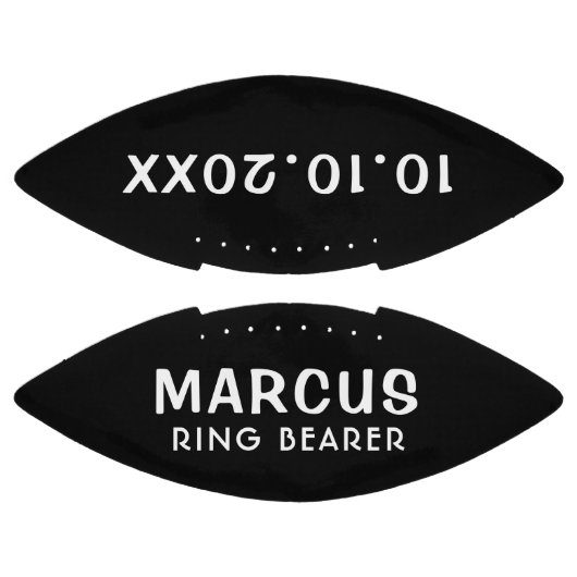 Aangepaste Ringdrager naam bruiloft datum keepomwi American Football (Panelen)