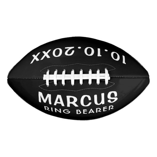 Aangepaste Ringdrager naam bruiloft datum keepomwi American Football (Voorkant)
