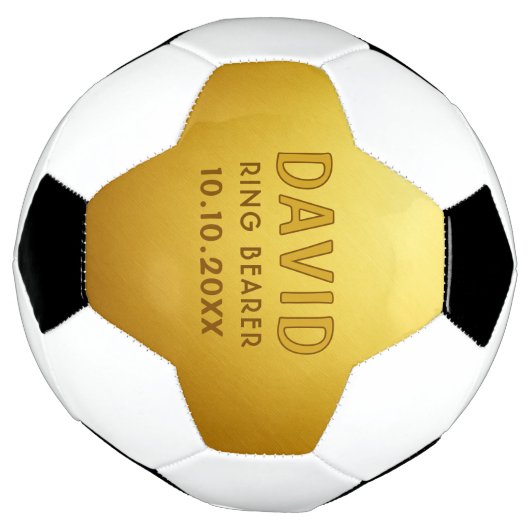 Aangepaste Ringdrager naam bruiloft datum keepomwi Voetbal (Gedraaid)