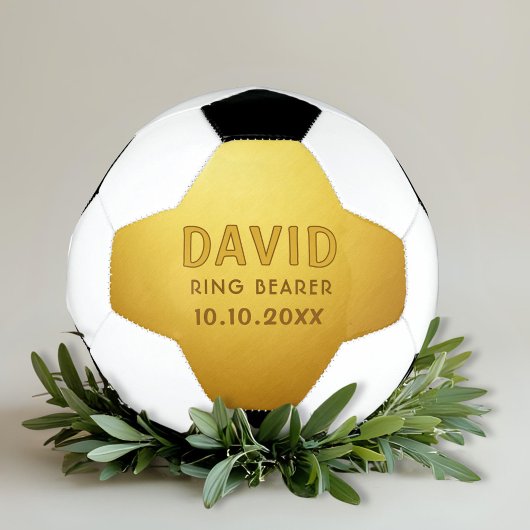 Aangepaste Ringdrager naam bruiloft datum keepomwi Voetbal
