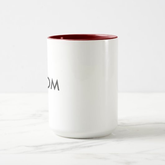 Aangepaste Ringer 15 oz Mok - MAROON Lip & Handle (Midden)