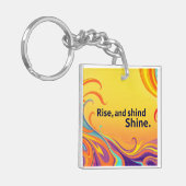 Aangepaste Rise Shine Quote Sleutelhanger (Voorkant Links)