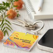 Aangepaste Rise Shine Quote Sleutelhanger (Voorkant Rechts)
