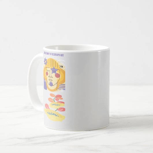 Aangepaste Risograph Artwork Koffiemok (Voorkant links)