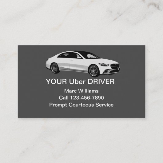 Aangepaste rit bestellen Uber-stuurprogramma Zakel Visitekaartje (Voorkant)