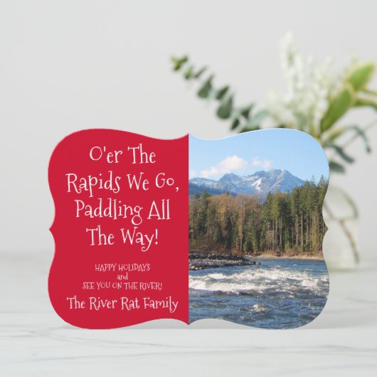 Aangepaste River Runners met kerstkaart Kaart (Staand voorkant)