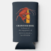 Aangepaste rivierkreeft zeebanket verloving feestj seltzer blikjeskoeler (Achterkant)