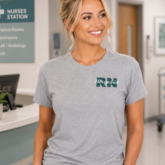 Aangepaste RN-credentials met naam T-shirt