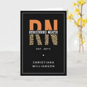 Aangepaste RN Geregistreerde Verpleegster Luipaard Kaart (Gele Bloem)